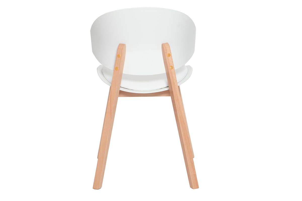 Set di 2 sedie scandinave bianche e legno chiaro BLOEM