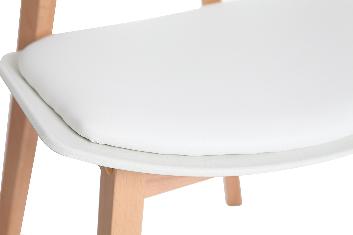 Set di 2 sedie scandinave bianche e legno chiaro BLOEM