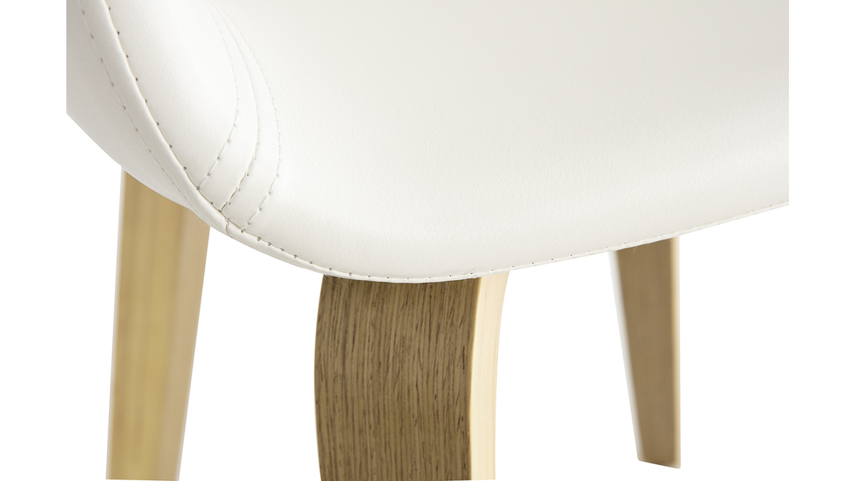 Set di 2 sedie scandinave bianco e legno SLAM