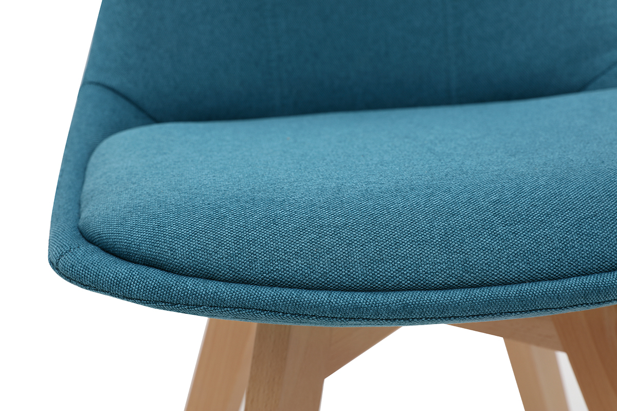 Set di 2 sedie scandinave in tessuto blu anatra MATILDE