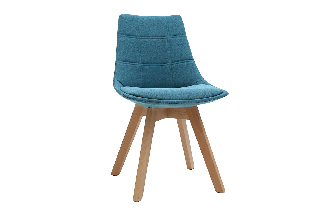 Set di 2 sedie scandinave in tessuto blu anatra MATILDE