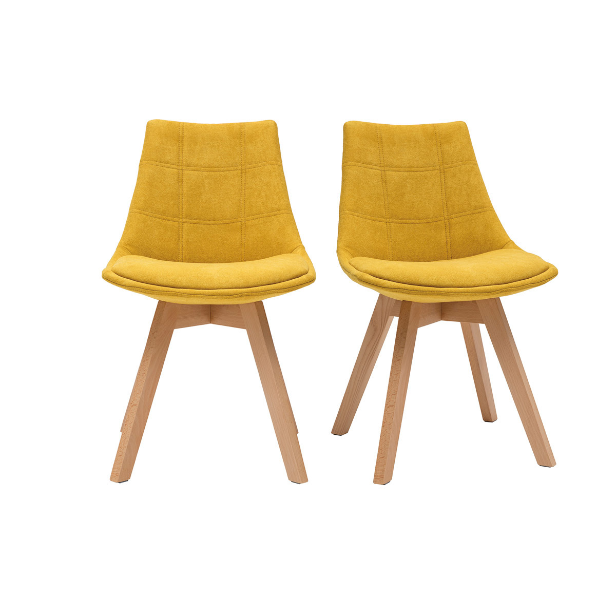 Set di 2 sedie scandinave in tessuto giallo MATILDE
