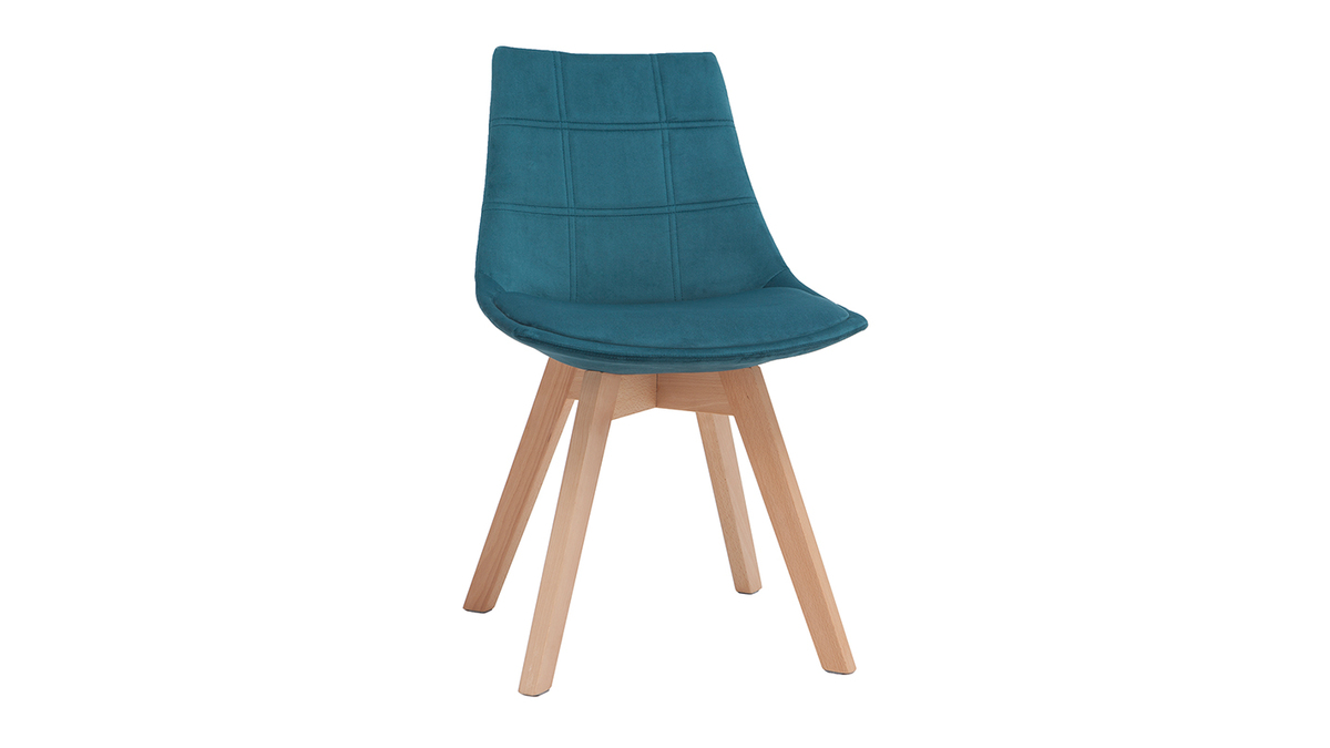 Set di 2 sedie scandinave in tessuto grigio scuro e legno MATILDE