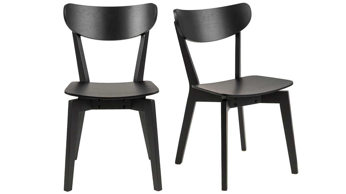 Set di 2 sedie scandinave legno nero BAKI