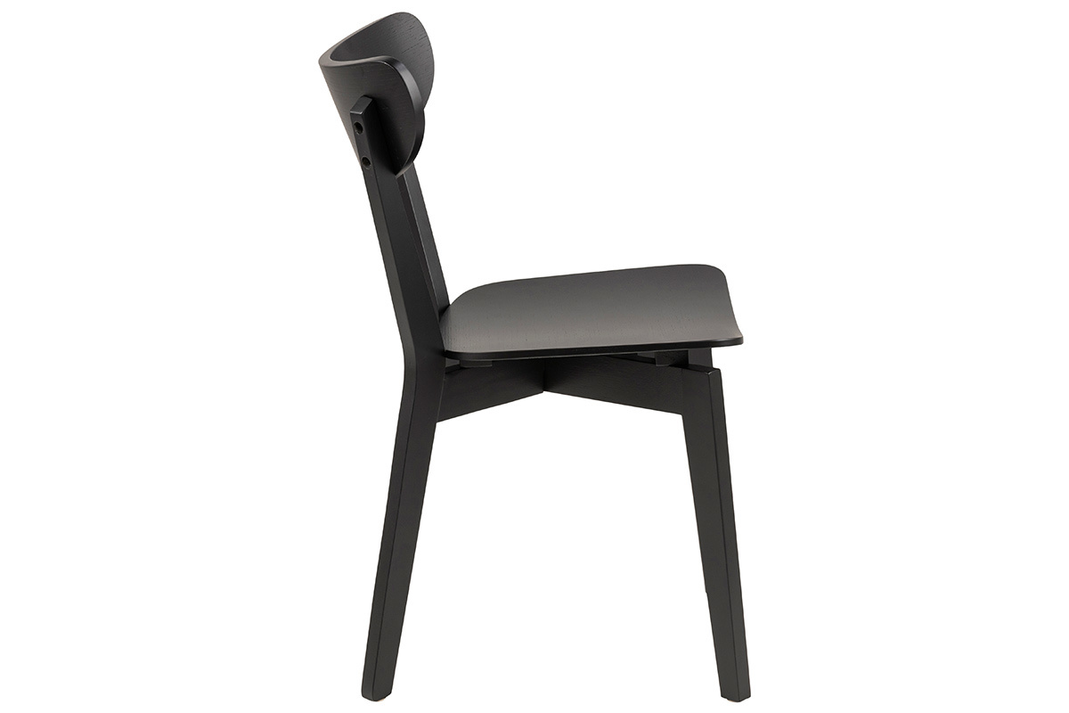 Set di 2 sedie scandinave legno nero BAKI