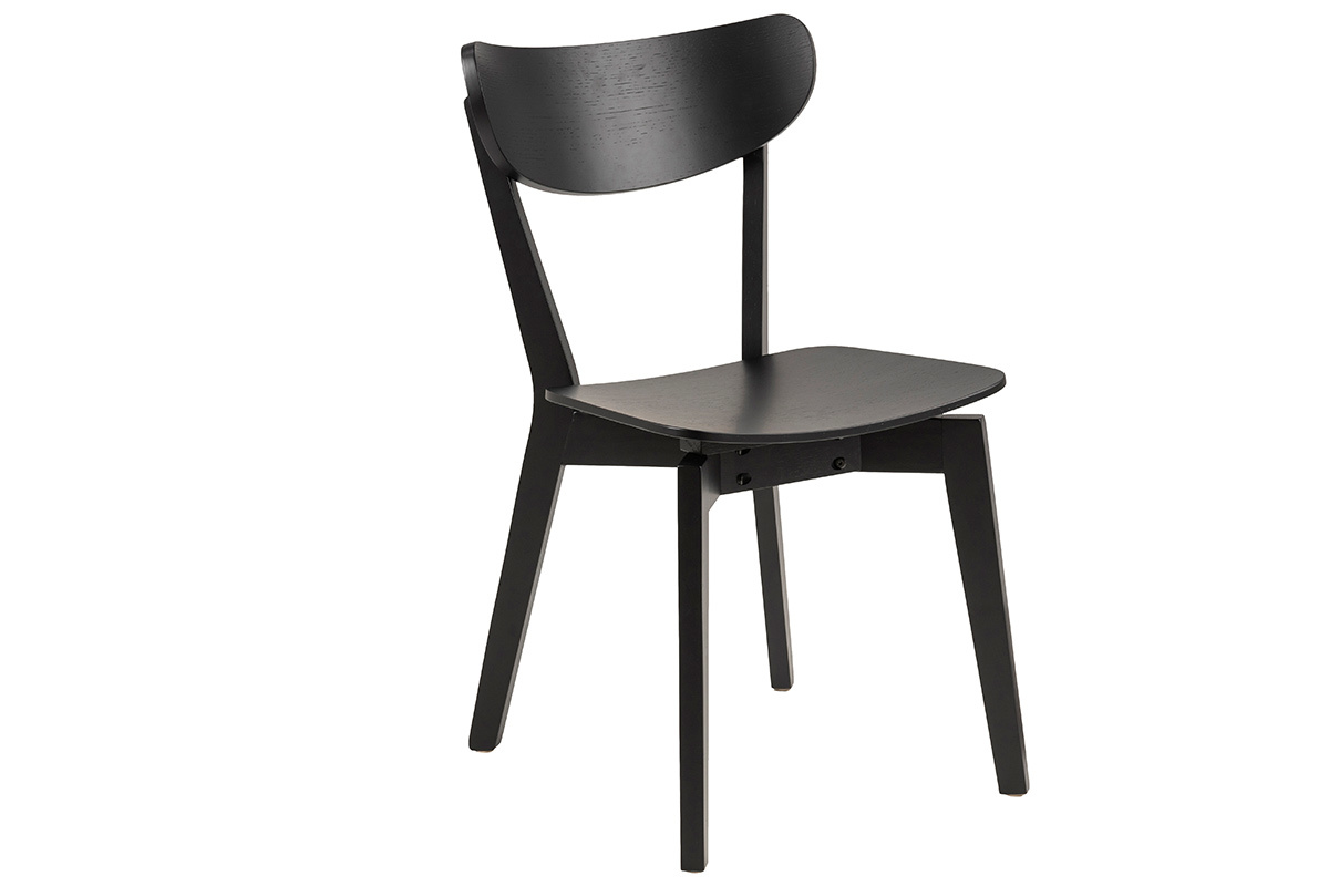 Set di 2 sedie scandinave legno nero BAKI