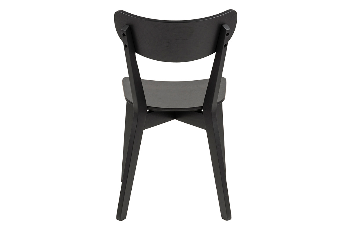 Set di 2 sedie scandinave legno nero BAKI
