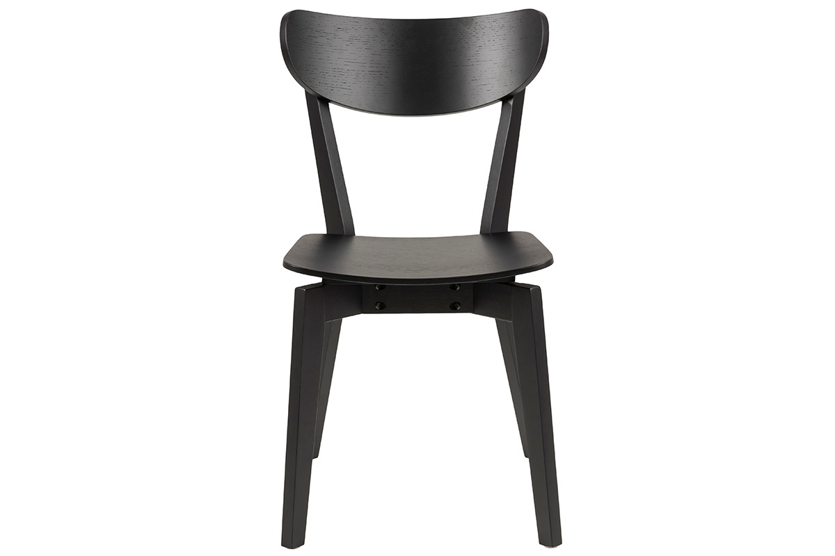 Set di 2 sedie scandinave legno nero BAKI