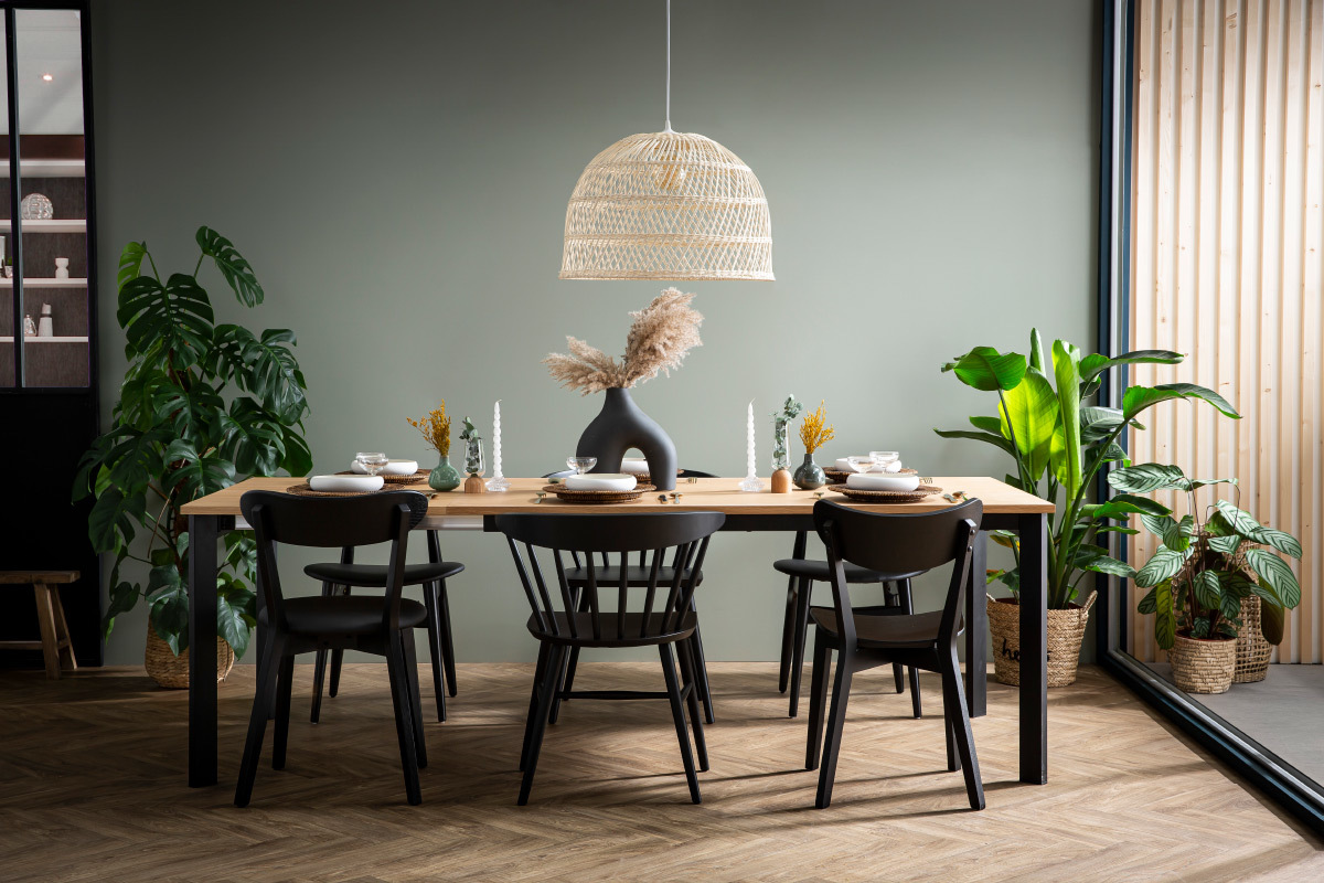 Set di 2 sedie scandinave legno nero BAKI