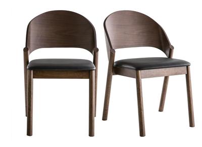 Set di 2 sedie vintage noce e nero AVALON