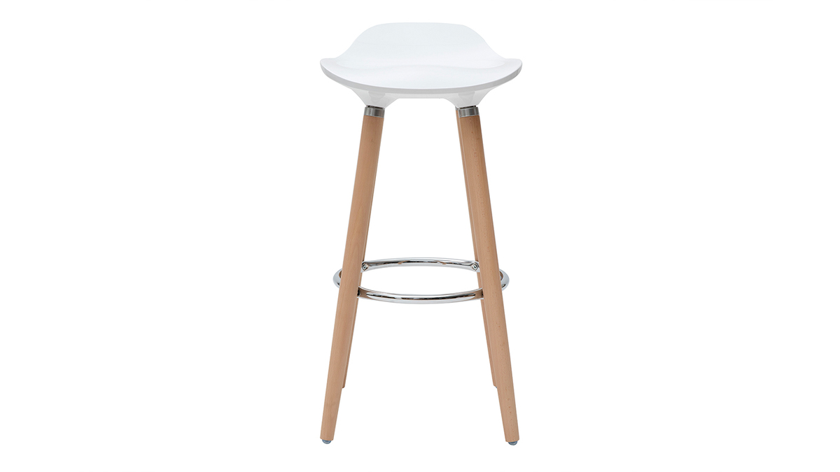 Set di 2 sgabelli da bar bianco in stile scandinavo GILDA