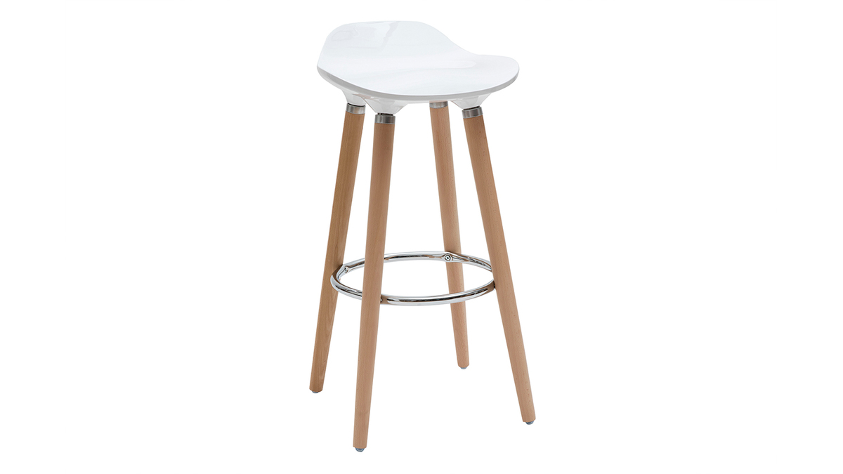 Set di 2 sgabelli da bar bianco in stile scandinavo GILDA