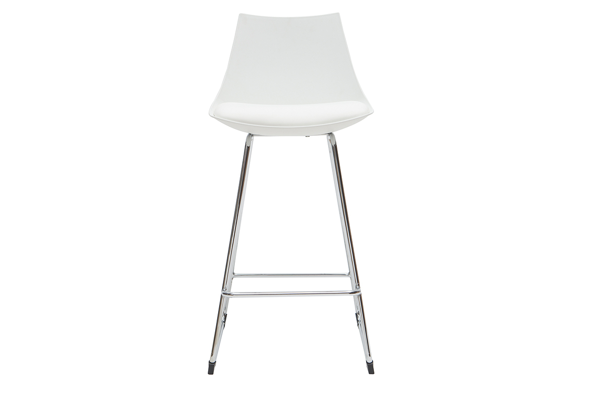 Set di 2 sgabelli da bar design bianchi 65 cm JUNE