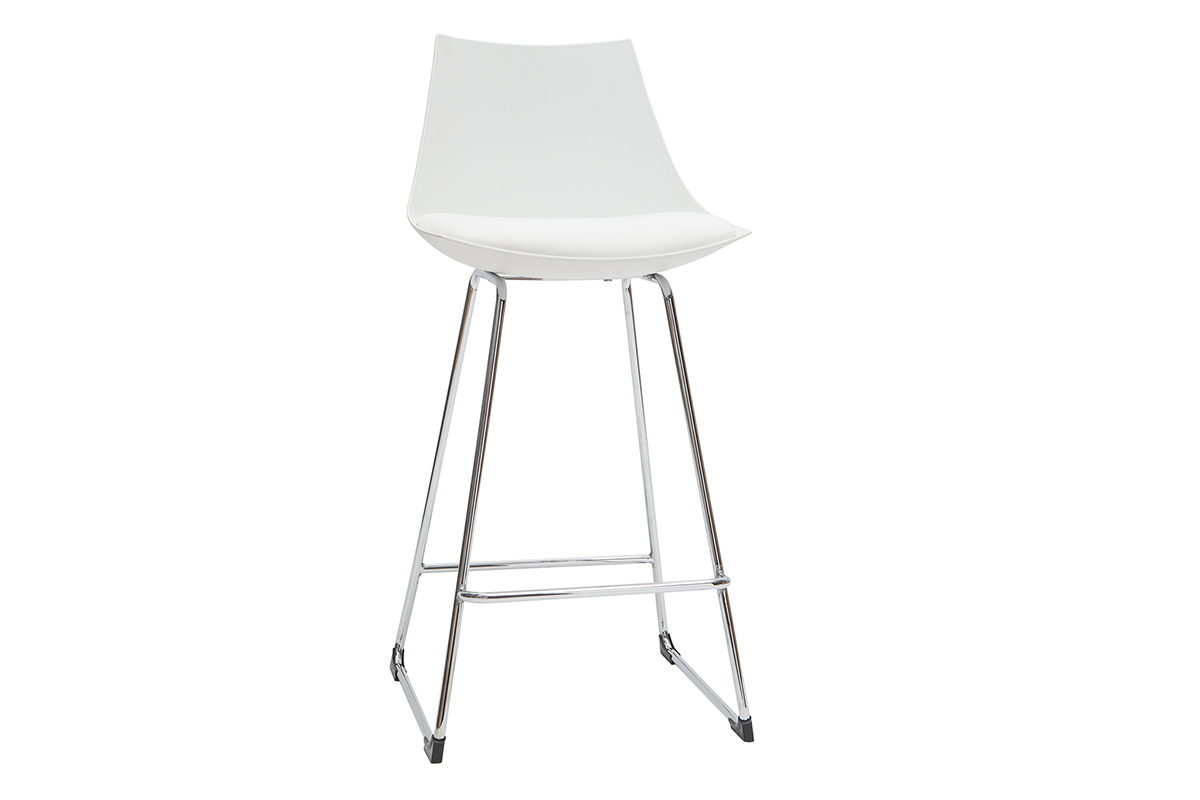 Set di 2 sgabelli da bar design bianchi 65 cm JUNE