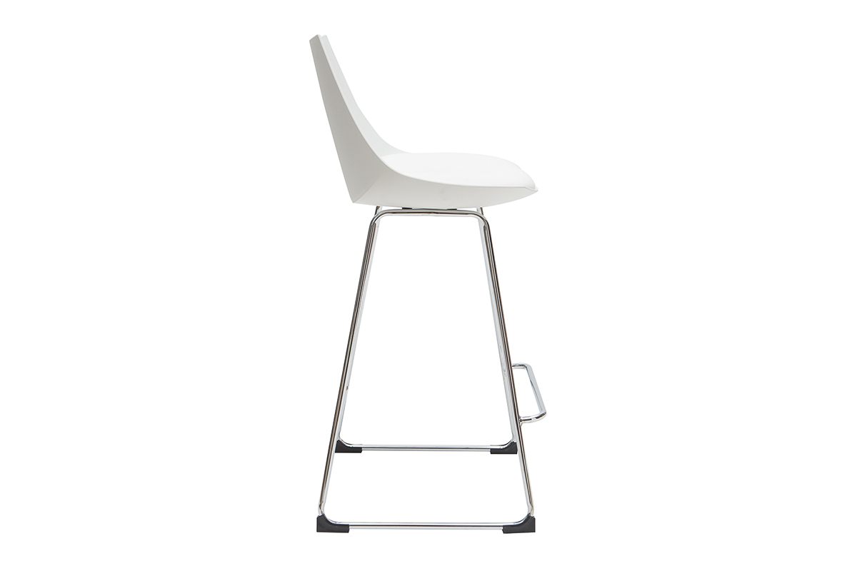 Set di 2 sgabelli da bar design bianchi 65 cm JUNE