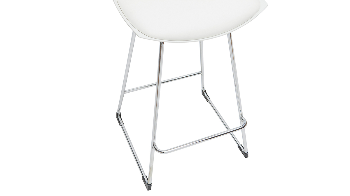 Set di 2 sgabelli da bar design bianchi 65 cm JUNE