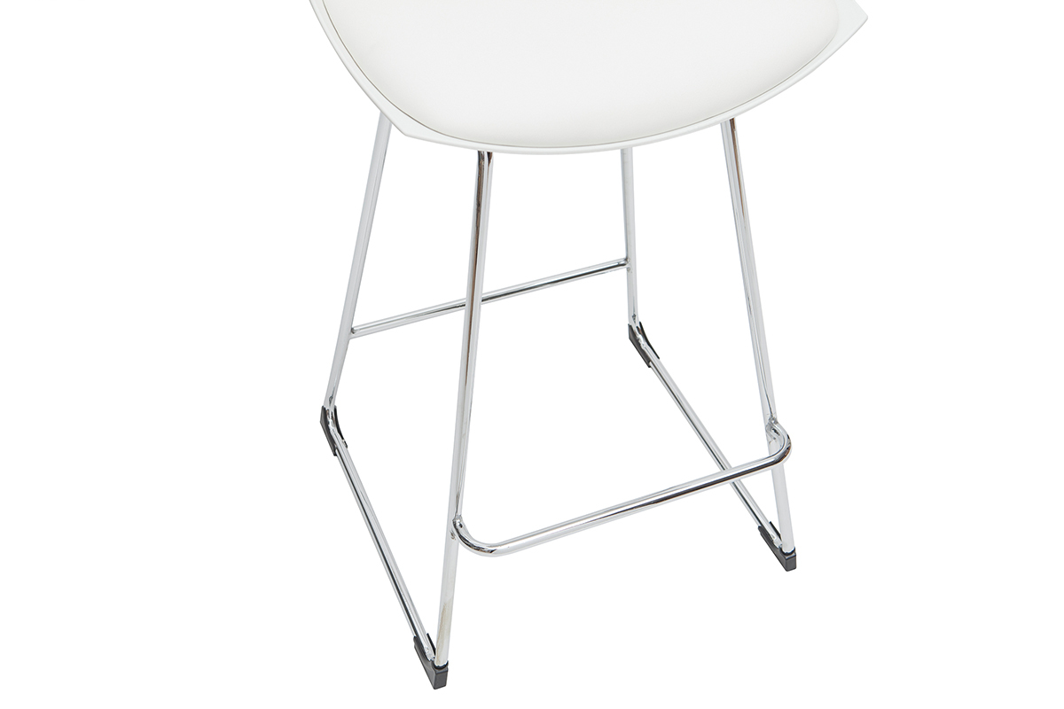 Set di 2 sgabelli da bar design bianchi 65 cm JUNE