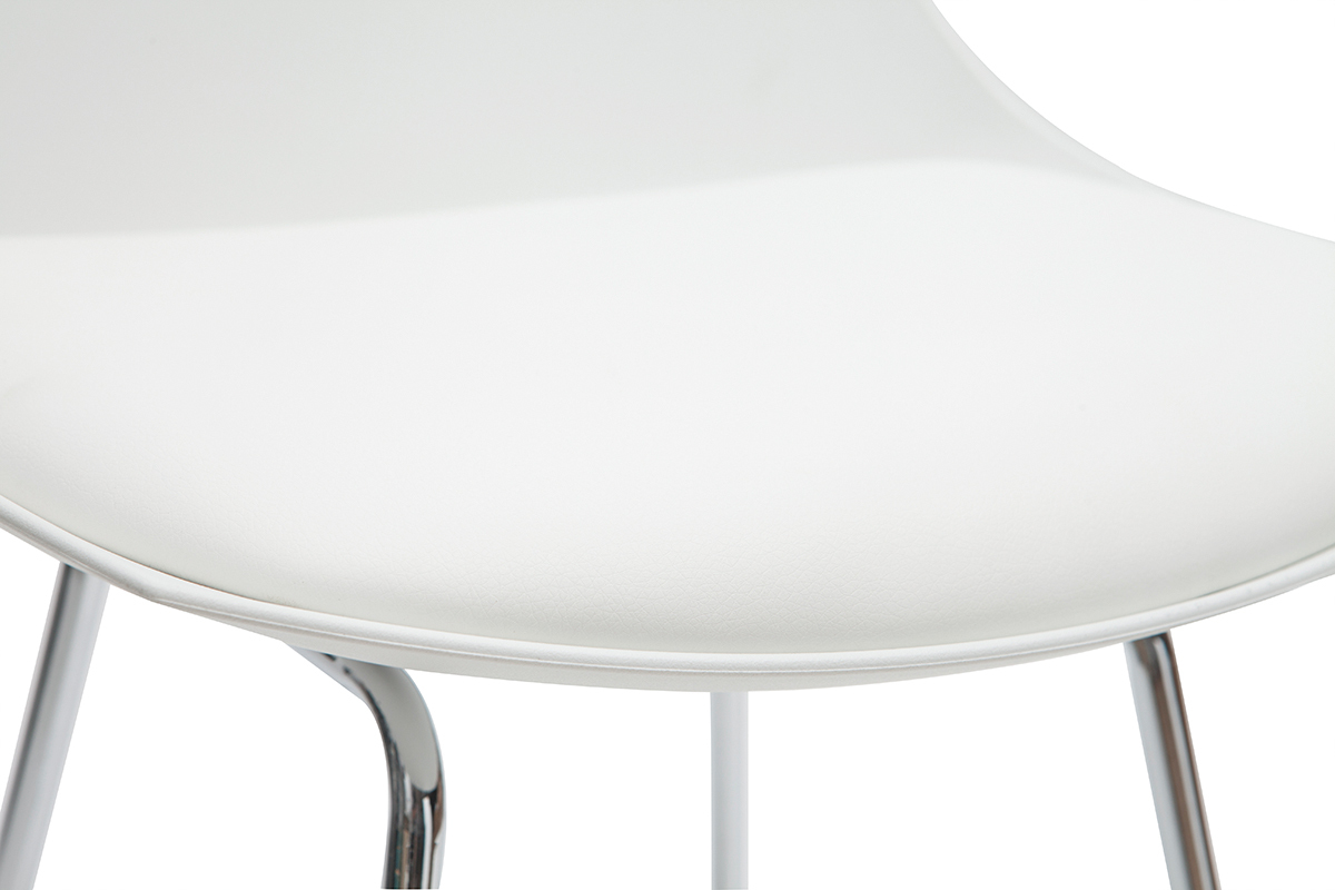 Set di 2 sgabelli da bar design bianchi 65 cm JUNE