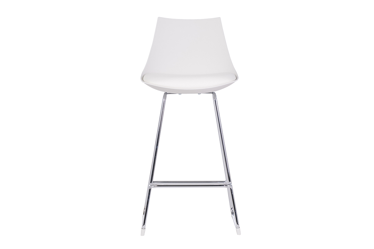 Set di 2 sgabelli da bar design bianchi 65 cm JUNE