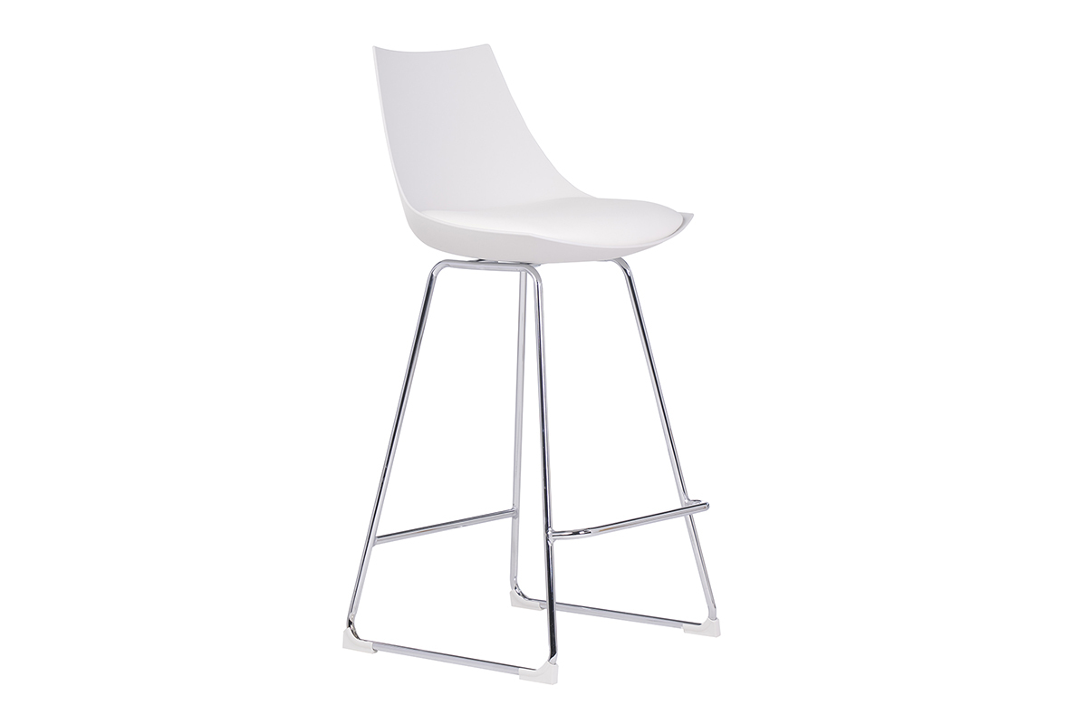 Set di 2 sgabelli da bar design bianchi 65 cm JUNE