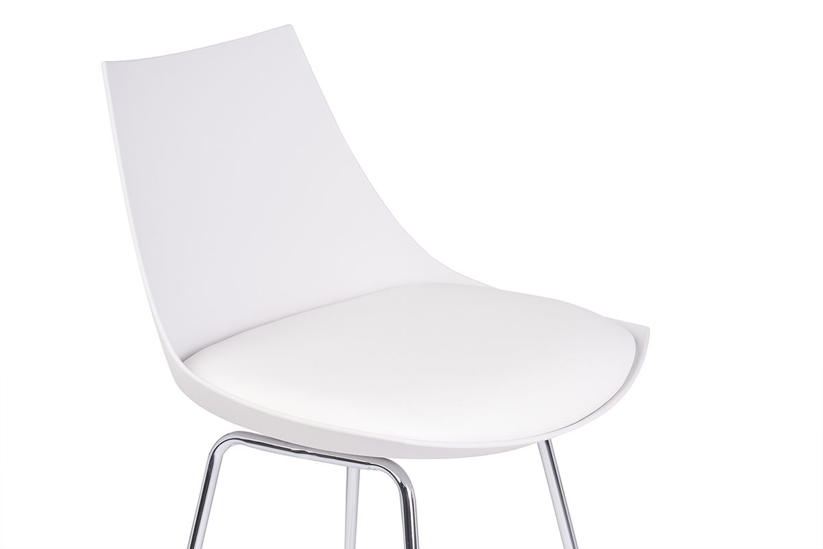 Set di 2 sgabelli da bar design bianchi 65 cm JUNE