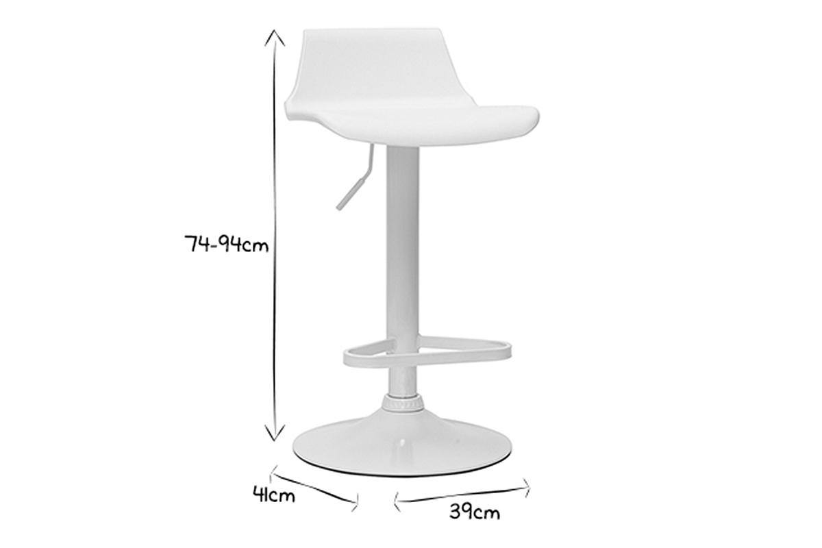 Set di 2 sgabelli da bar design bianchi KRONOS
