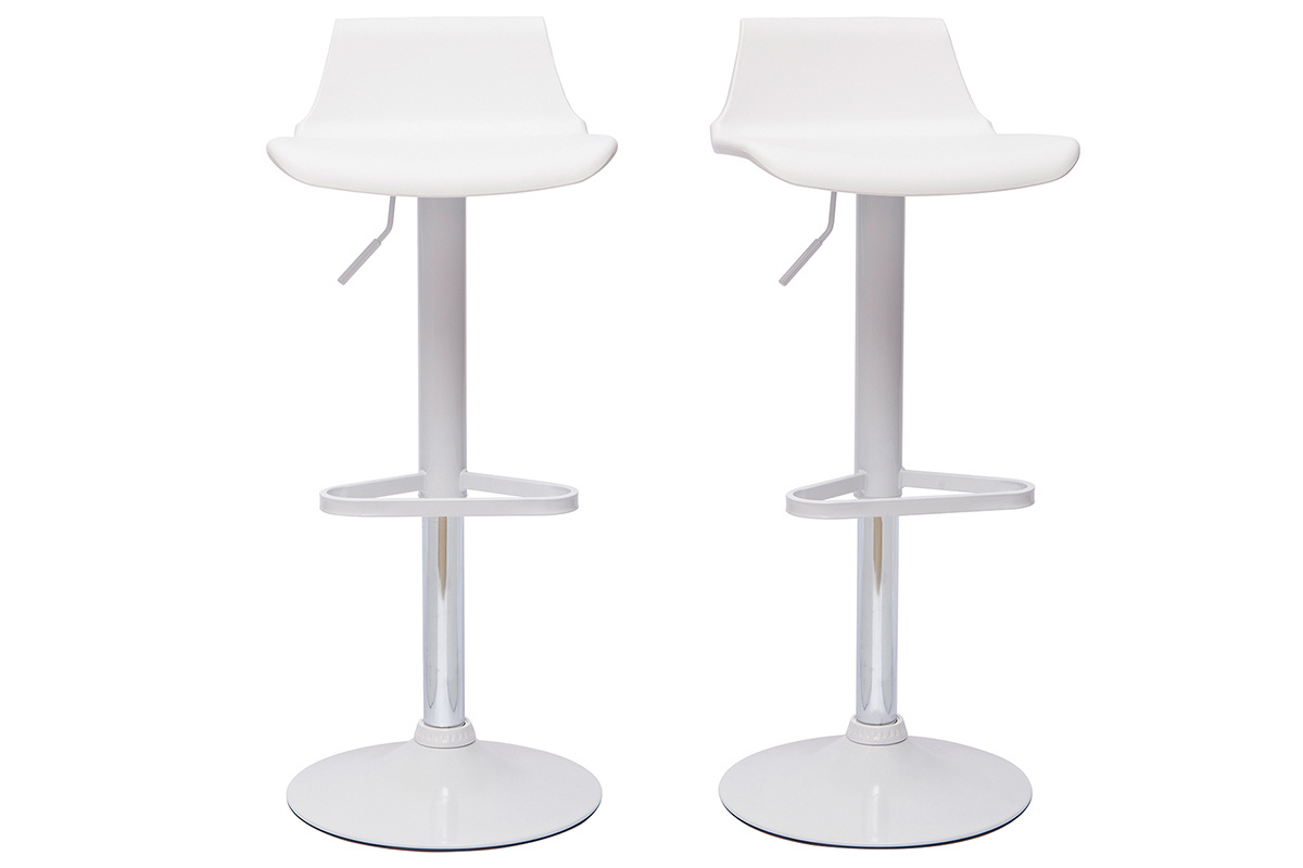 Set di 2 sgabelli da bar design bianchi KRONOS