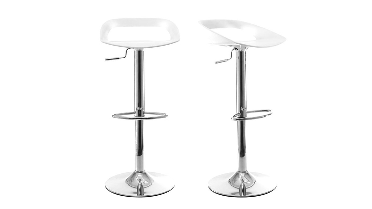 Set di 2 sgabelli da bar design bianchi PHENIX