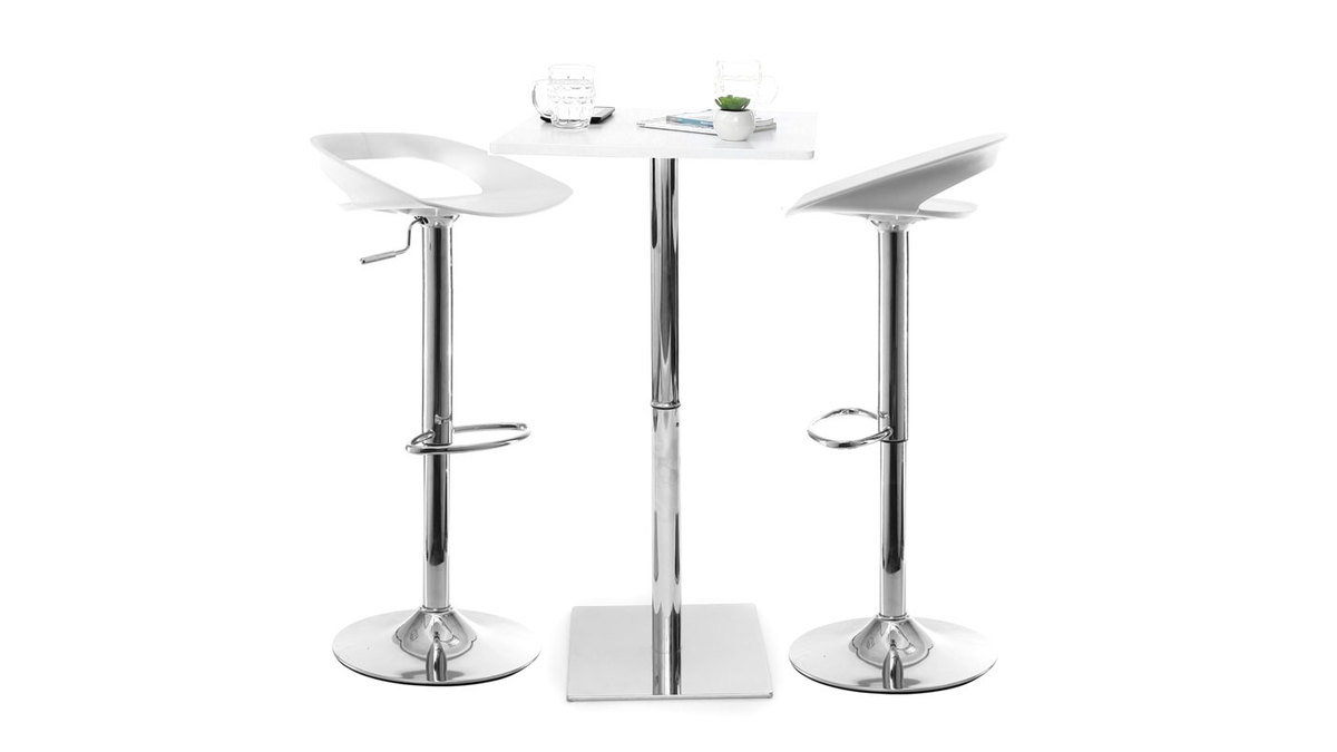 Set di 2 sgabelli da bar design bianchi PHENIX