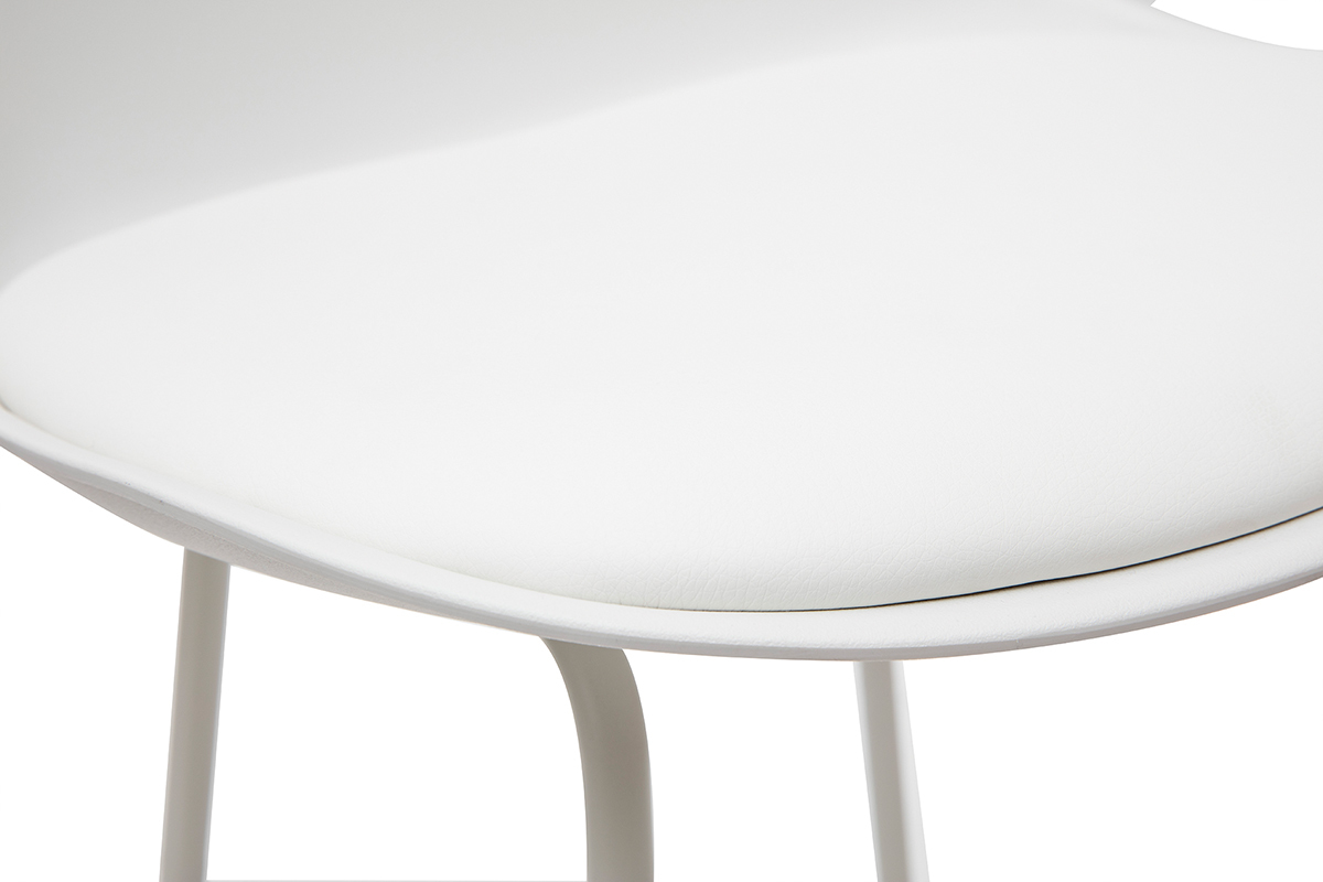 Set di 2 sgabelli da bar design bianchi piedi metallo 66 cm FRANZ