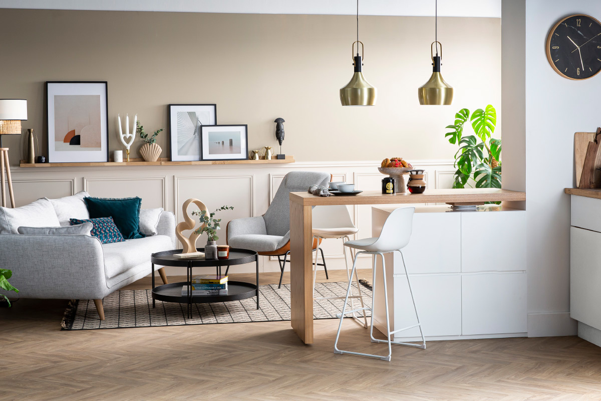 Set di 2 sgabelli da bar design bianchi piedi metallo 66 cm FRANZ