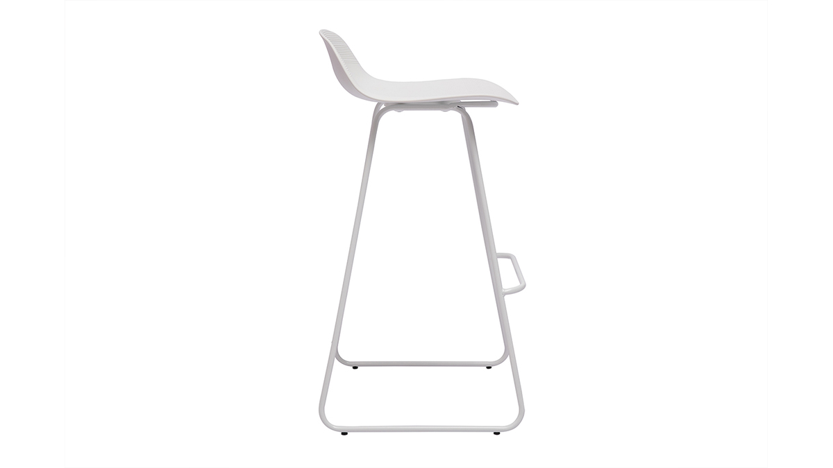 Set di 2 sgabelli da bar design bianchi H65 cm ELLA - Miliboo