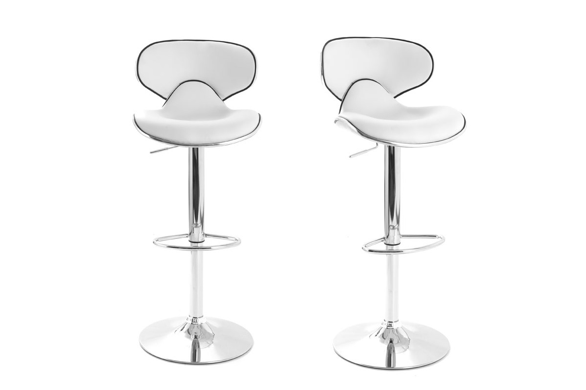 Set di 2 sgabelli da bar design bianco PEGASE