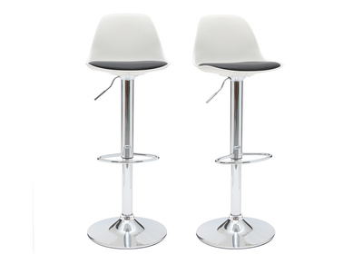Set di 2 sgabelli da bar design colore bianco e nero STEEVY