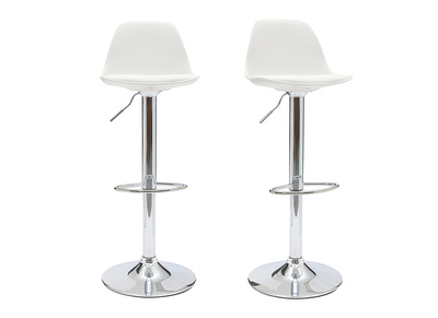 Set di 2 sgabelli da bar design colore bianco STEEVY