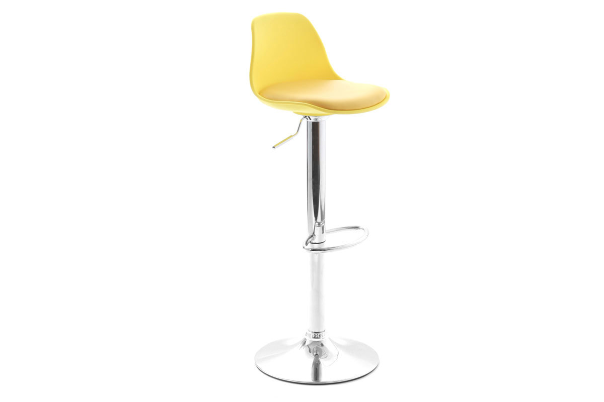 Set di 2 sgabelli da bar design colore giallo STEEVY