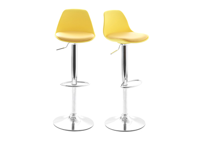 Set di 2 sgabelli da bar design colore giallo STEEVY