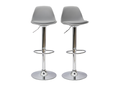 Set di 2 sgabelli da bar design colore grigio chiaro STEEVY