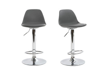 Set di 2 sgabelli da bar design colore grigio STEEVY