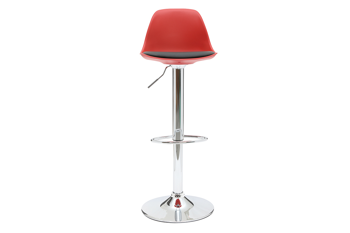 Set di 2 sgabelli da bar design colore rosso e nero STEEVY