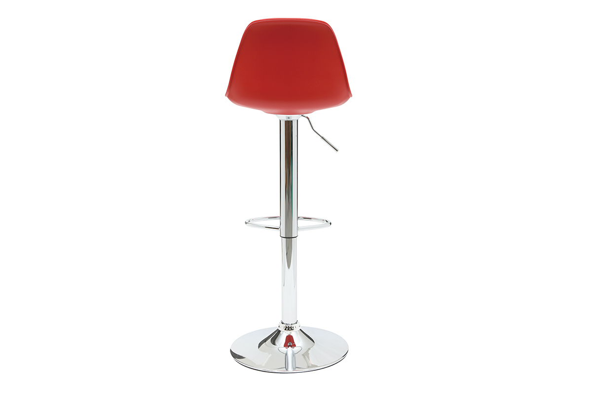 Set di 2 sgabelli da bar design colore rosso e nero STEEVY