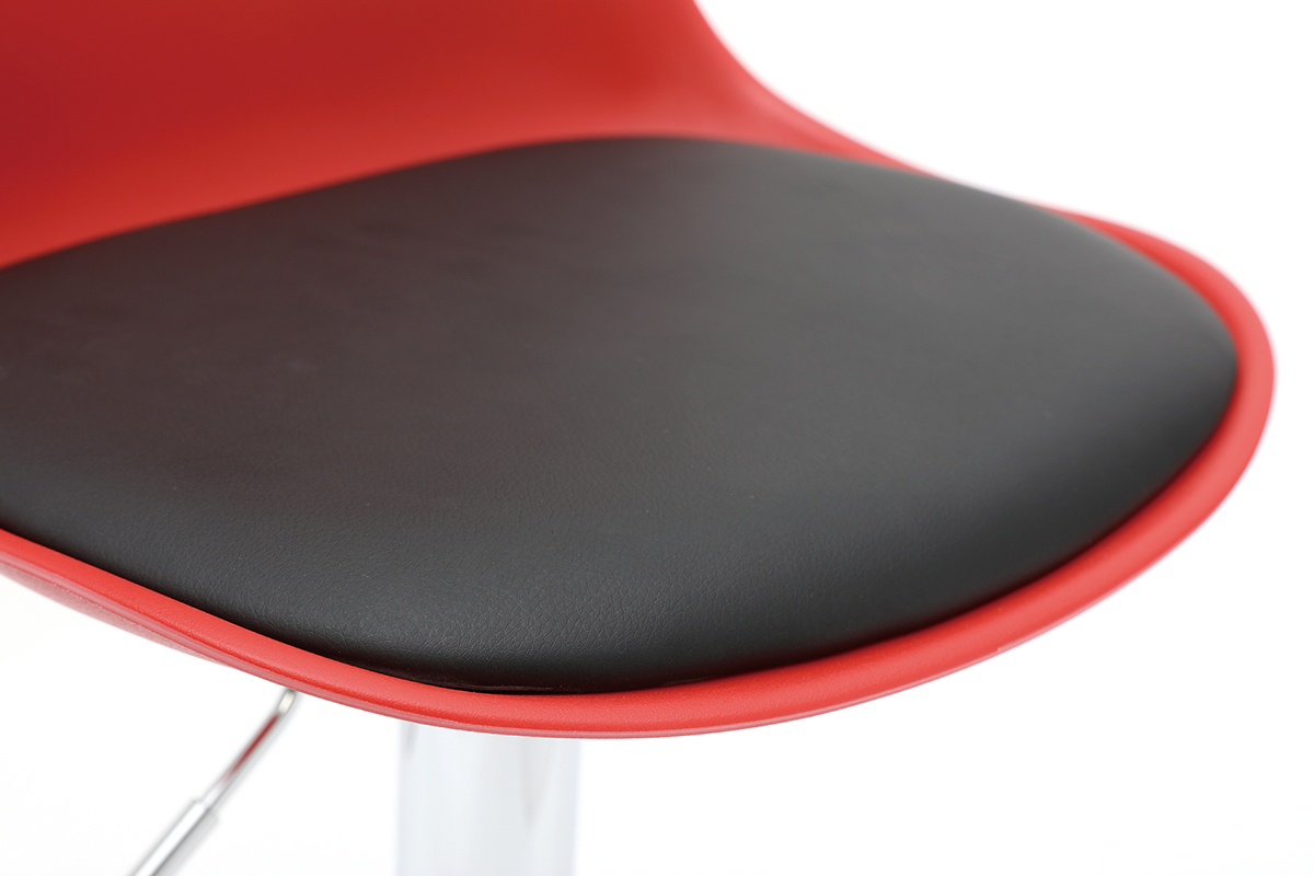Set di 2 sgabelli da bar design colore rosso e nero STEEVY