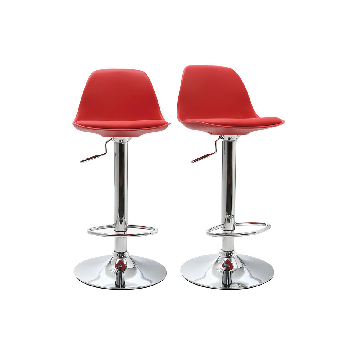 Set di 2 sgabelli da bar design colore rosso STEEVY