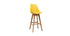 Set di 2 sgabelli da bar design giallo e legno 65cm PAULINE