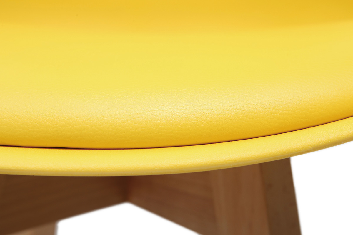 Set di 2 sgabelli da bar design giallo e legno 65cm PAULINE