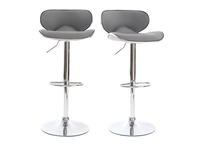 Set di 2 sgabelli da bar design grigio PEGASE