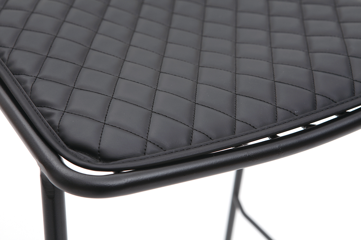 Set di 2 sgabelli da bar design in metallo nero con cuscino 75 cm FEELING