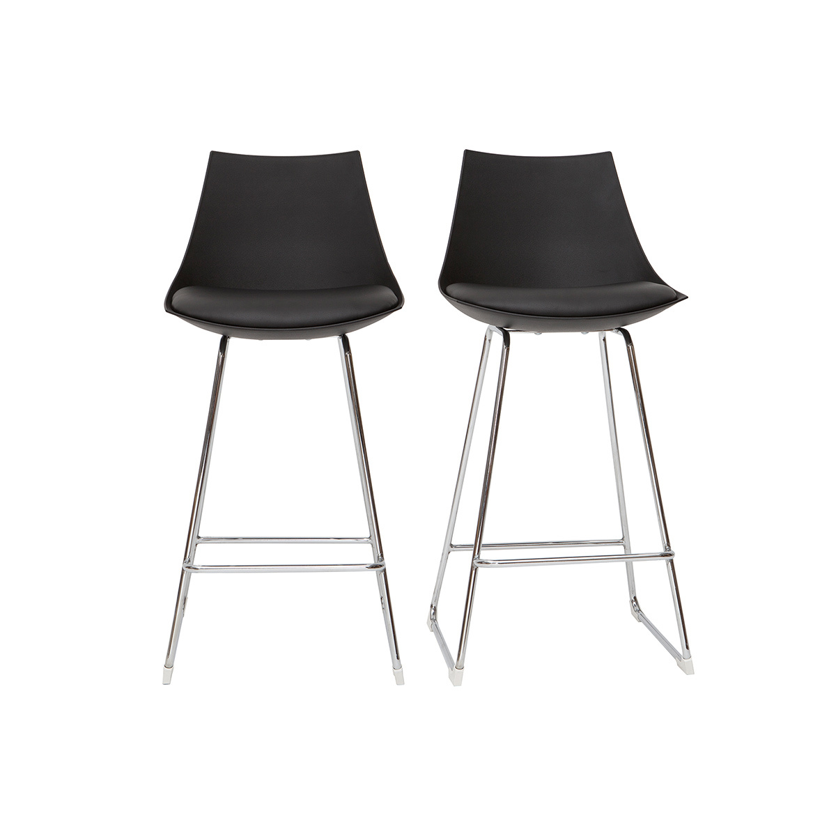 Set di sgabelli da bar design neri 65 cm JUNE