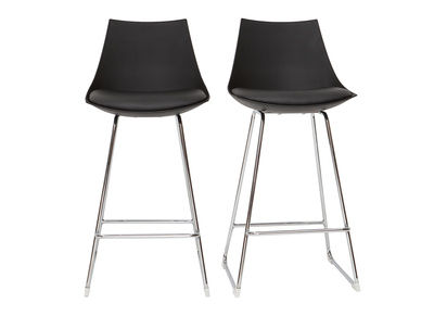 Set di 2 sgabelli da bar design neri 65 cm JUNE