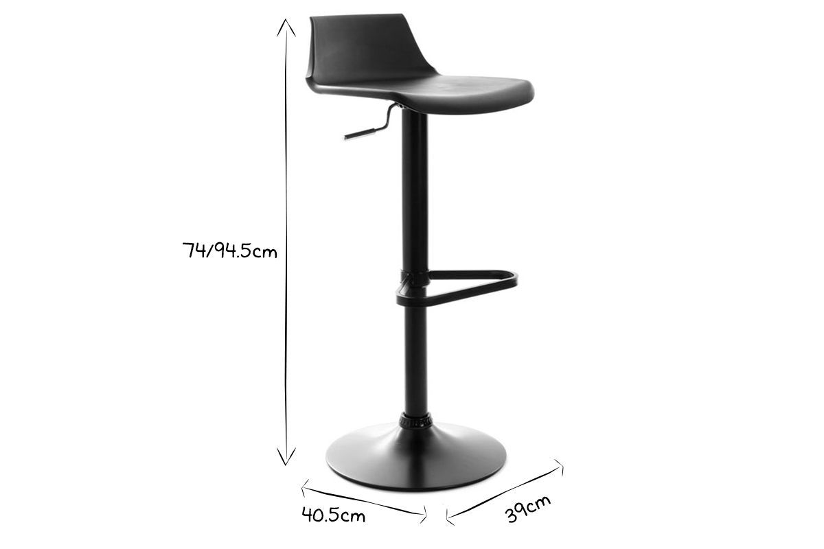 Set di 2 sgabelli da bar design neri KRONOS